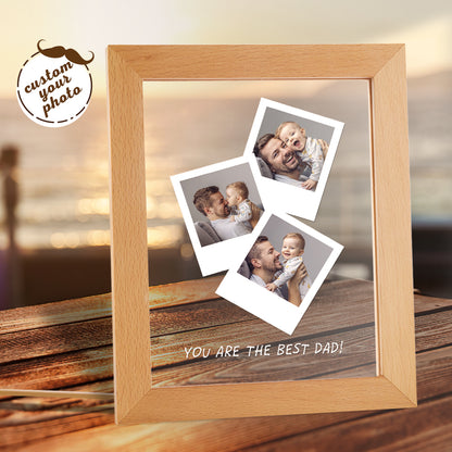 Personalised Photo Wooden Base Night Light for Dad | Unique Father's Day Gift UK
