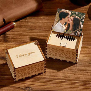 Custom Digital Music Box Any song Tune or Voice Personalized Wooden Photo Music Box with Text Anniversary Gifts
