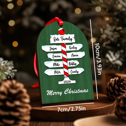 Personalised Family Name Christmas Ornament - Custom Wooden Keepsake