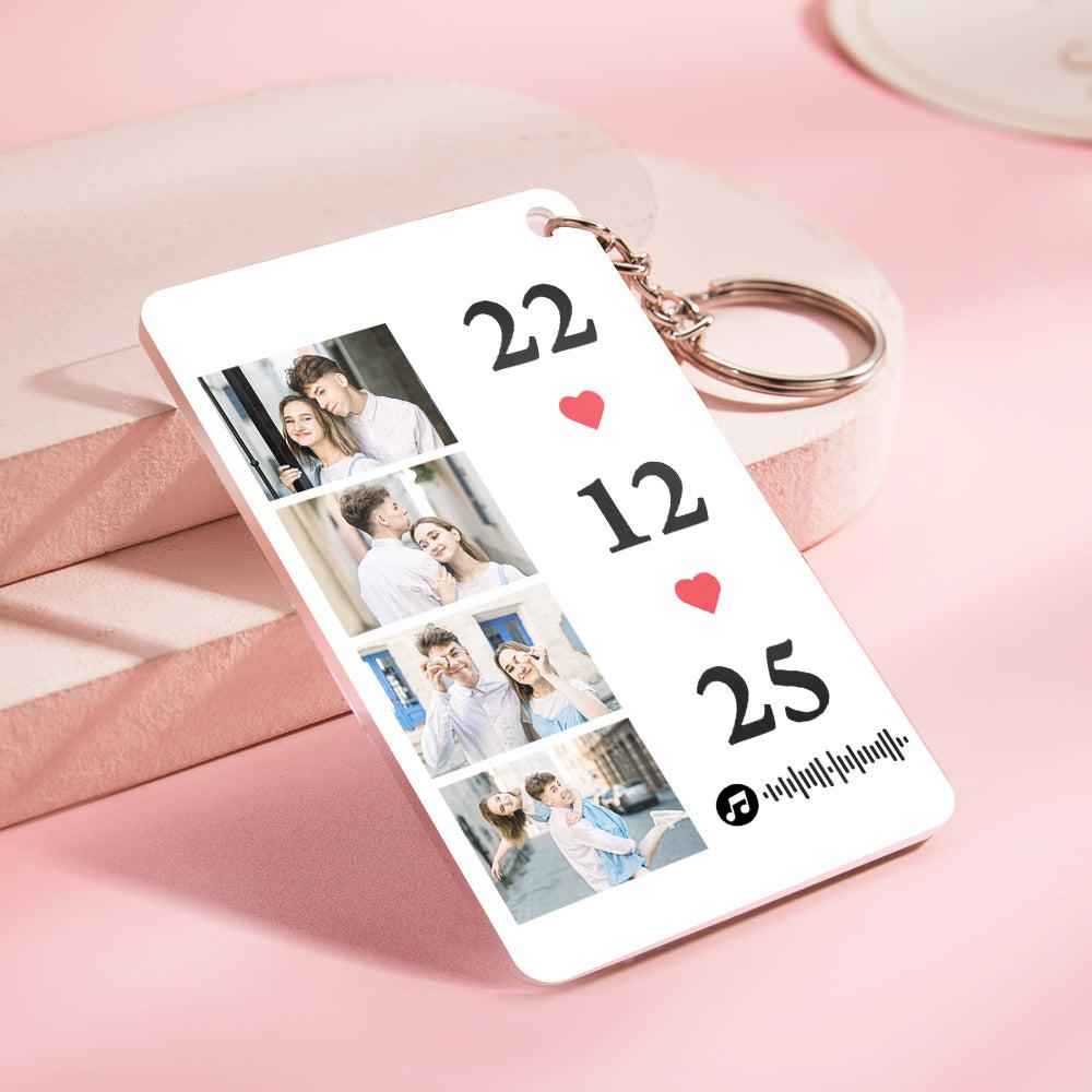 Scannable Music Photo Plaque Custom Keychain Personalized Night Light Gift For Her