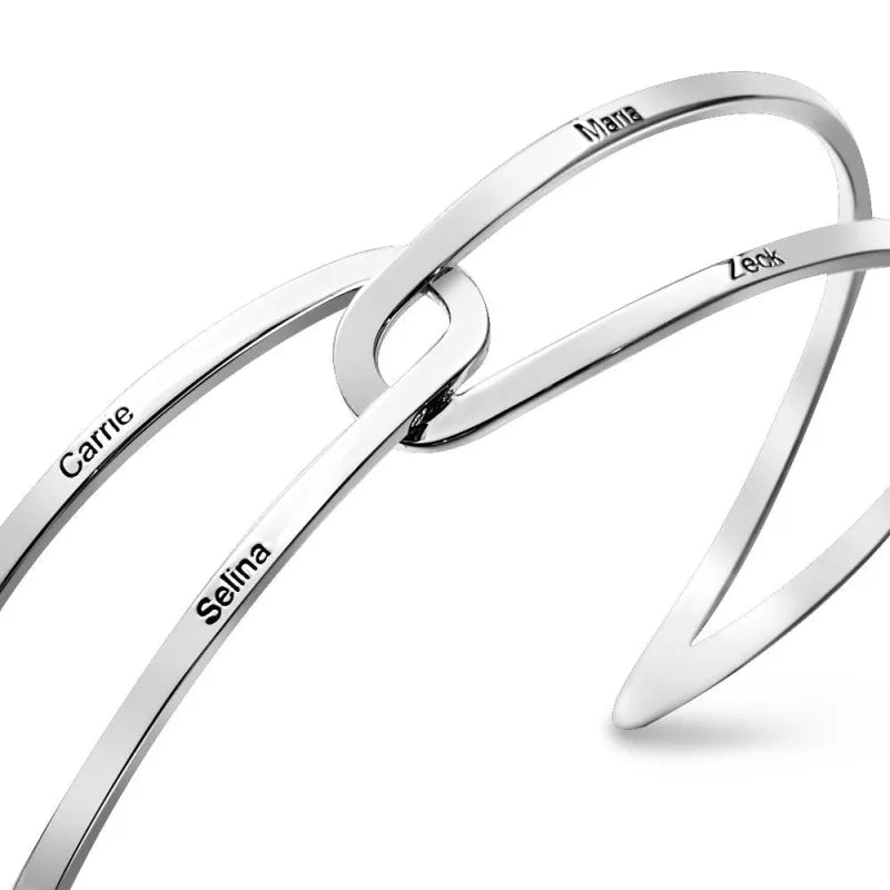 Personalised Adjustable Couple Bracelet | Engraved Bridesmaid Gift