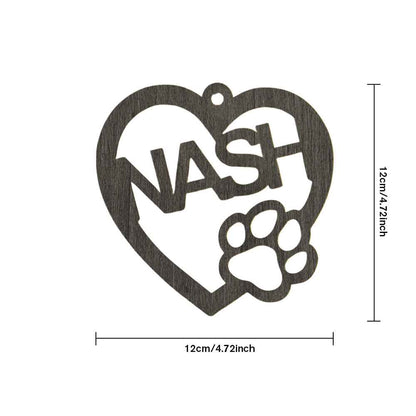 Personalized Wood Heart Dog Paw Name Christmas Ornament