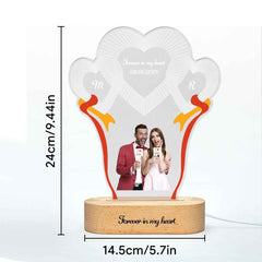 Custom Photo Engraved 3-Heart Night Lights Desk Decoration
