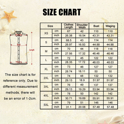 Front view of personalised face men's sleeveless Hawaiian shirt with custom yellow photo print, lightweight breathable vest style ideal for summer beach days and casual wear