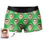 Folded personalised photo boxer shorts showing front and back prints — heat transfer printing for crisp, long‑lasting images