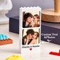 Personalised Photo Building Block Brick Puzzle displayed on a surface with a crisp custom photo print — unique personalised photo gift for lovers and anniversaries