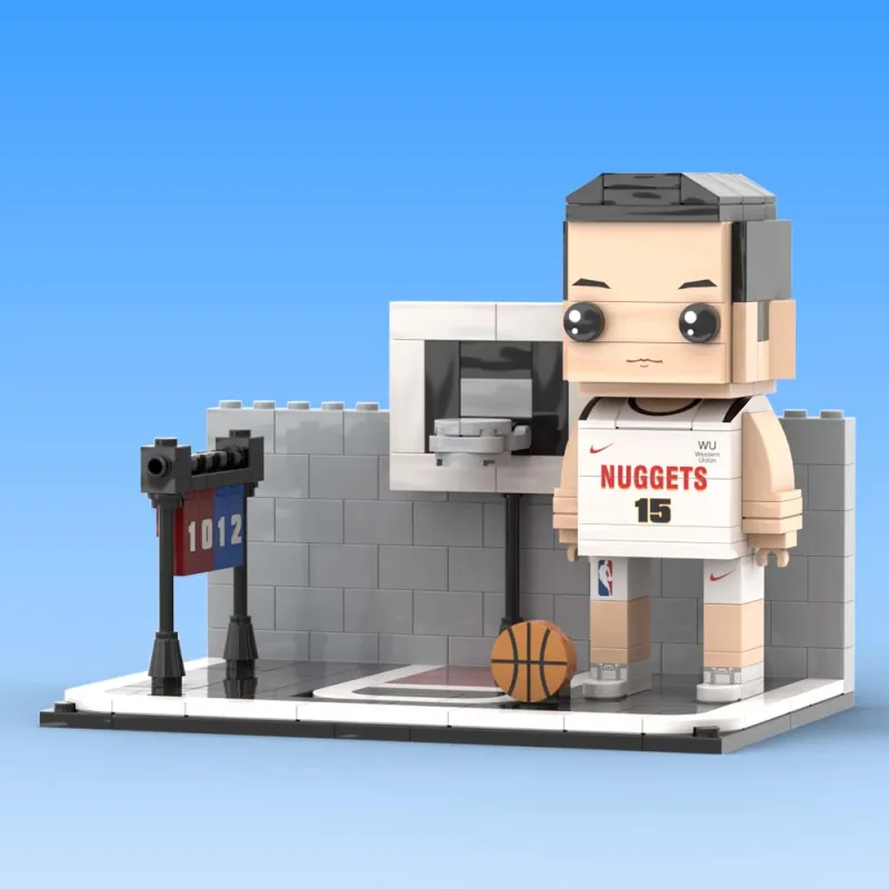 Alternate angle displaying clothing options and accessories for the personalised brick figure.