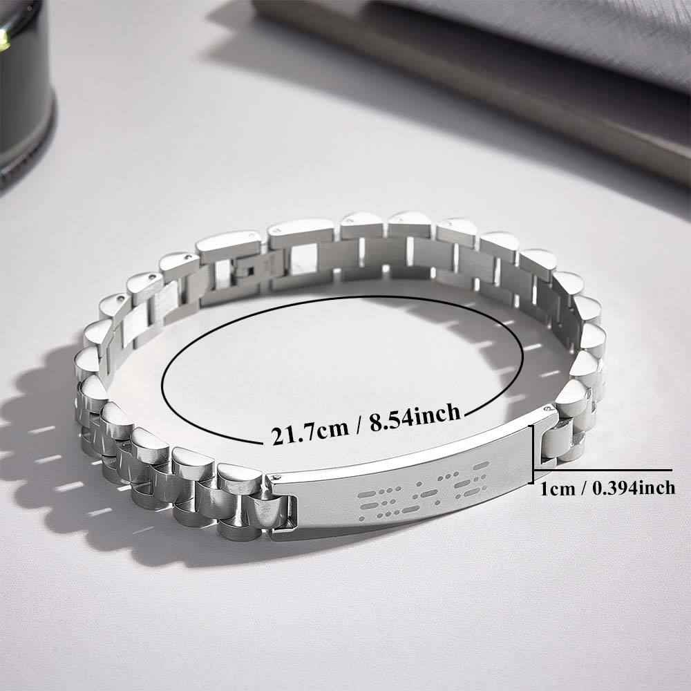 Personalized Engraved Morse Code Men Bracelet Birthday Anniversary Gift for Him