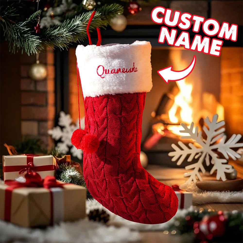 Personalized Christmas Stocking with Name Embroidery Xmas Stockings Decoration