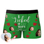 Model wearing 'I Licked It So It's Mine' custom boxer briefs – supportive boxer brief fit with soft stretch fabric and comfortable elastic waistband, ideal personalised gift