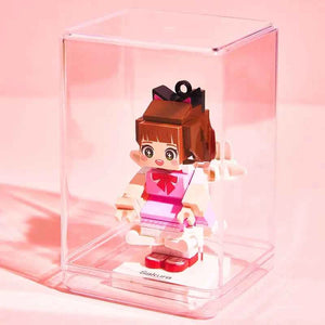 Personalized Mini Fully Body 1 Person Brick Figure with Engraved Text Keychain and Bag Charm Gift