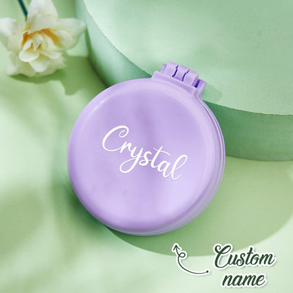 Personalised Name Engraved Mirror Comb | Macaron-Coloured Hair Brush Set | Wedding & Birthday Gift