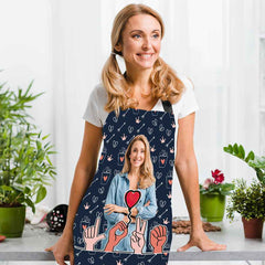 Customised Cooking Apron Personalized Photo I Love You Apron