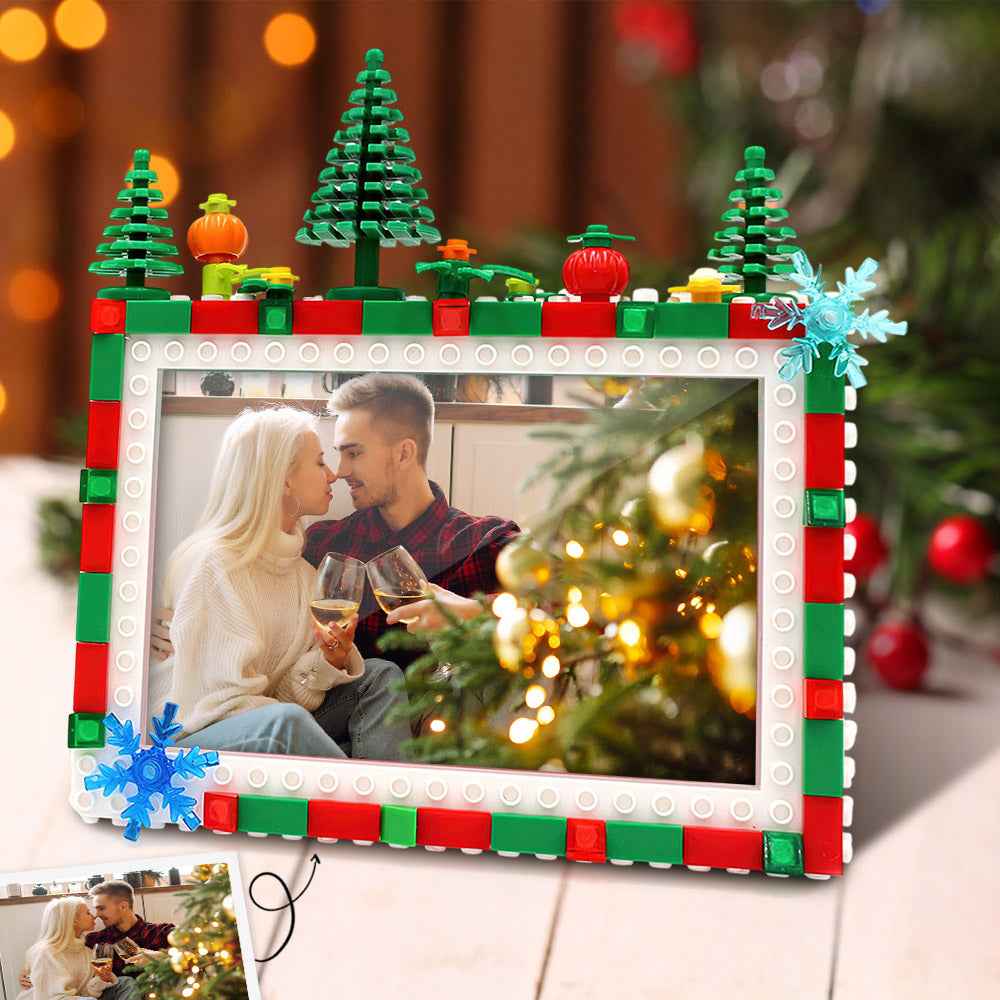 Custom Christmas Building Blocks Photo Frame