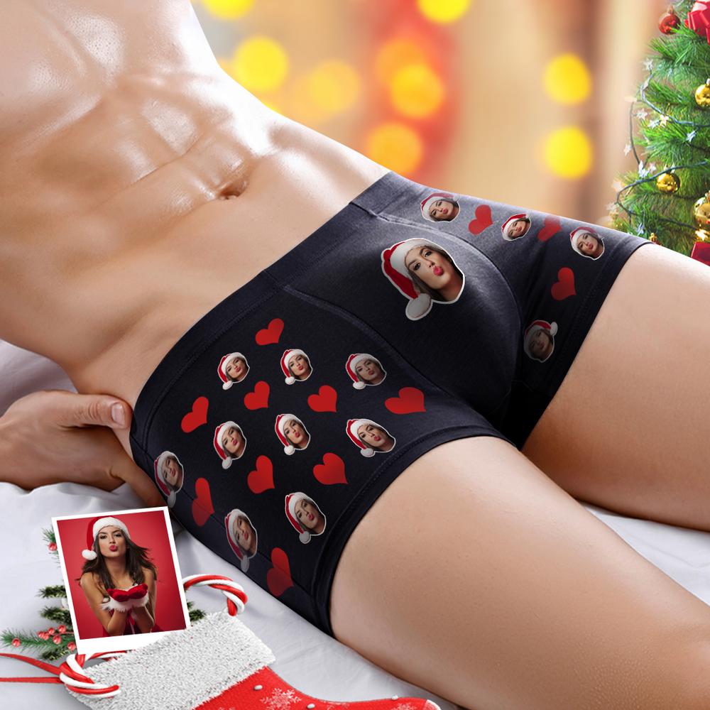Gift concept image — personalised heart face boxer for him, perfect birthday, anniversary or Father’s Day custom gift