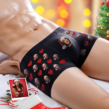 Gift concept image — personalised heart face boxer for him, perfect birthday, anniversary or Father’s Day custom gift