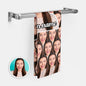 Personalised photo face towel with custom name – soft, absorbent 58% polyester/42% cotton personalised towel with vivid heat-transfer print, ideal gift