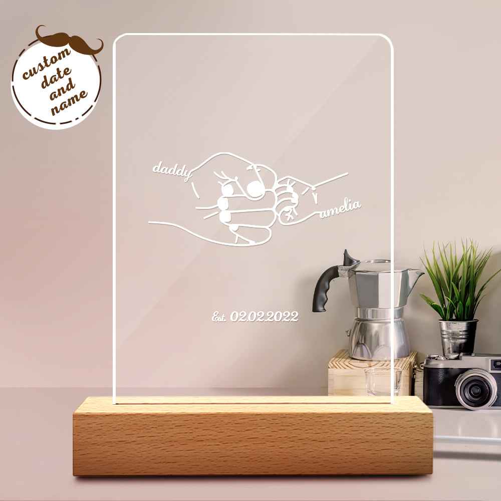 Personalised Night Light with Name and Date Father’s Day Gift for Dad