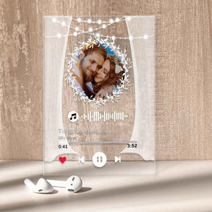 Custom Photo Marry Me Circular Scannable Music Code Music Plaque Night Light Personalized Acrylic Photo Frame