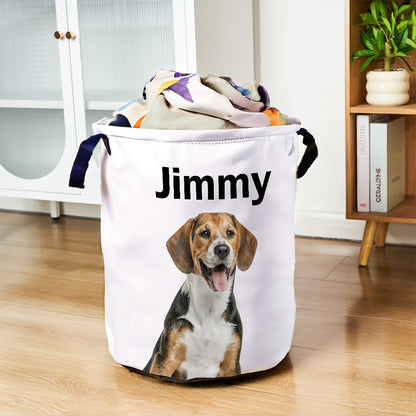 Personalised Pet Portrait Storage Basket – Custom Pet Keepsake (Oxford Cloth)
