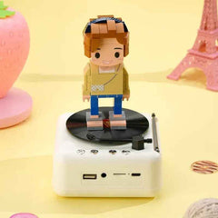 Customizable 1 Person Full Body Custom Brick Figures with Bluetooth Speaker Base Can Play Music Anniversary Gift