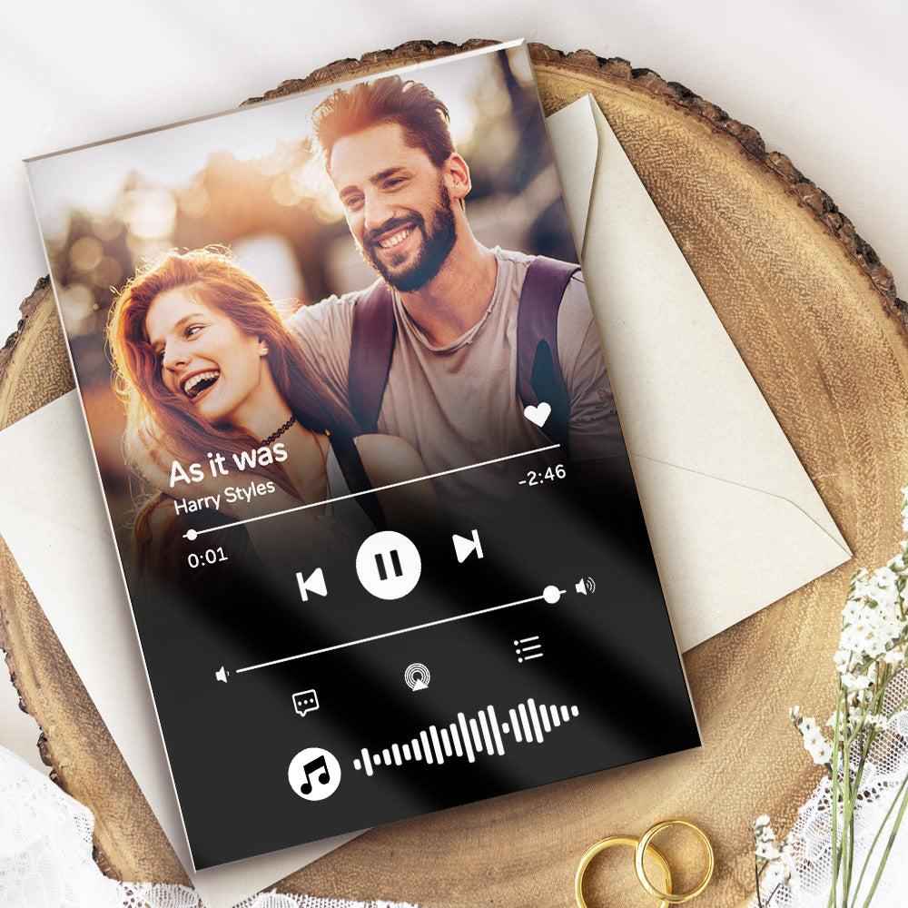 Gift for Mother Custom Photo Panel Music Display Plaque Song Album Cover Custom Scannable Code Personalized Plaque Acrylic