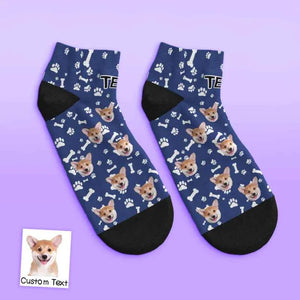 Custom Face Low Cut Ankle Socks with Dog Gift for Pet Lover