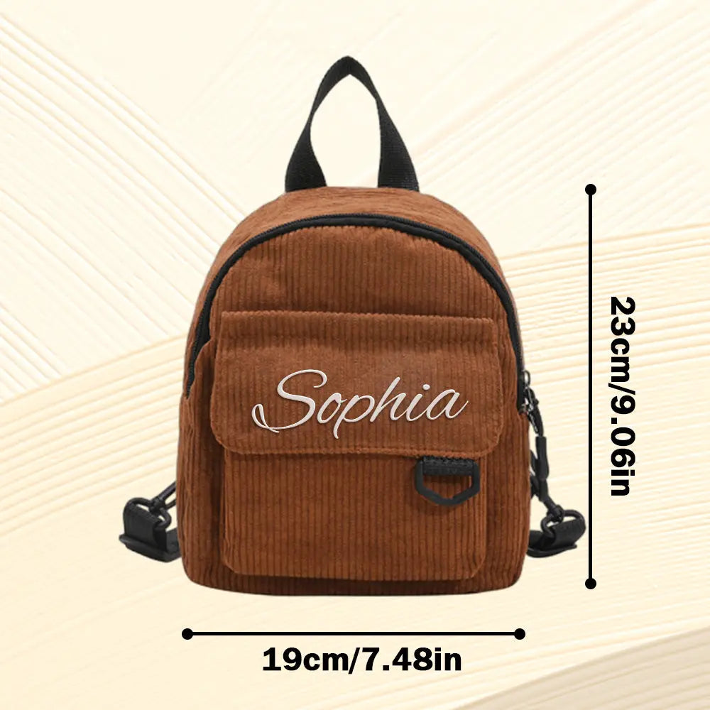Rear view showing adjustable straps and compact silhouette of the personalised mini backpack for comfortable everyday use