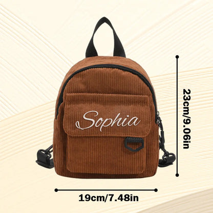 Rear view showing adjustable straps and compact silhouette of the personalised mini backpack for comfortable everyday use