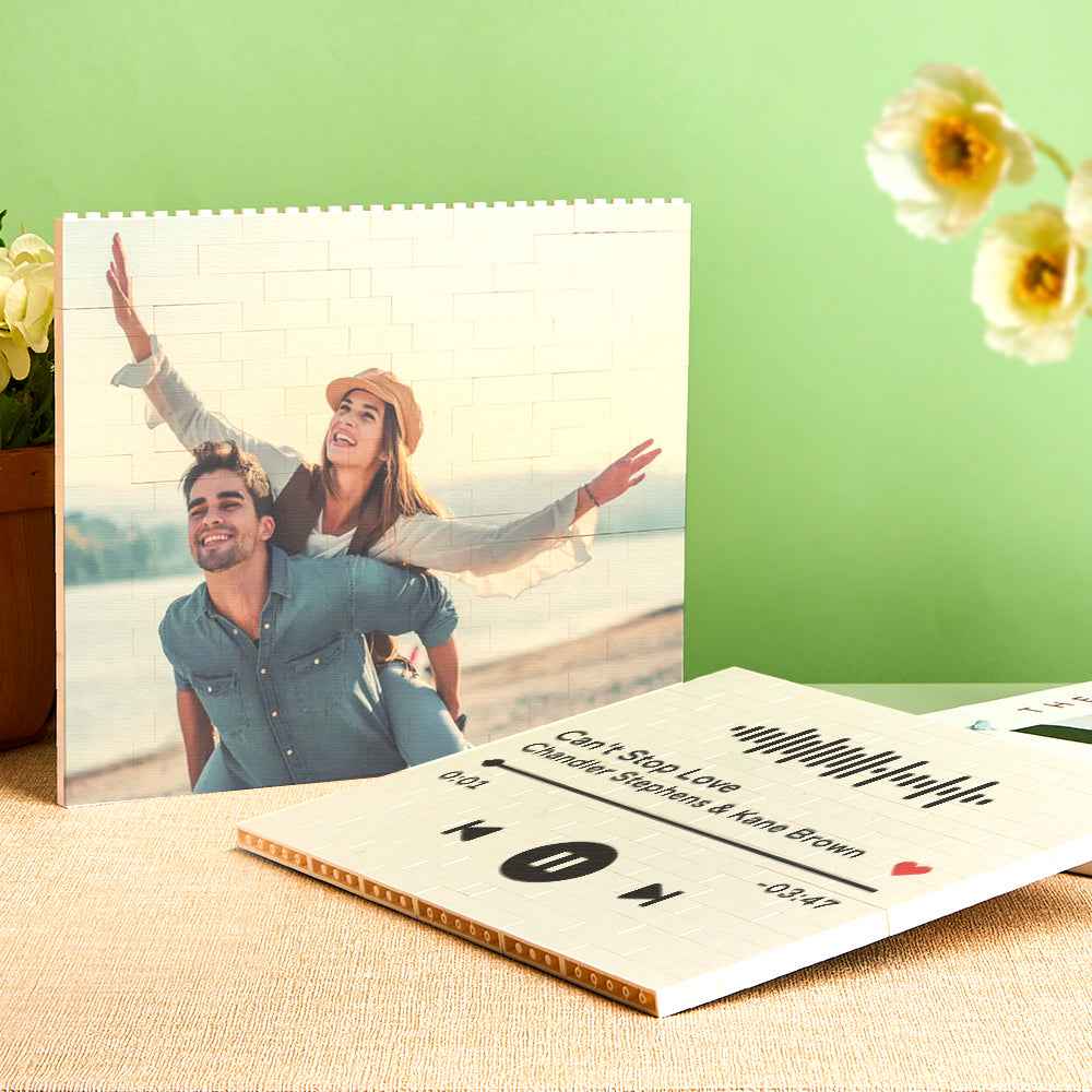 Personalized Building Brick Custom Horizontal Photo Block