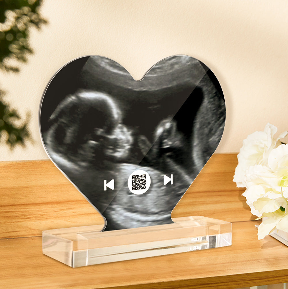 Personalised Heart Shaped Acrylic Plaque - Custom Photo & Text Gift