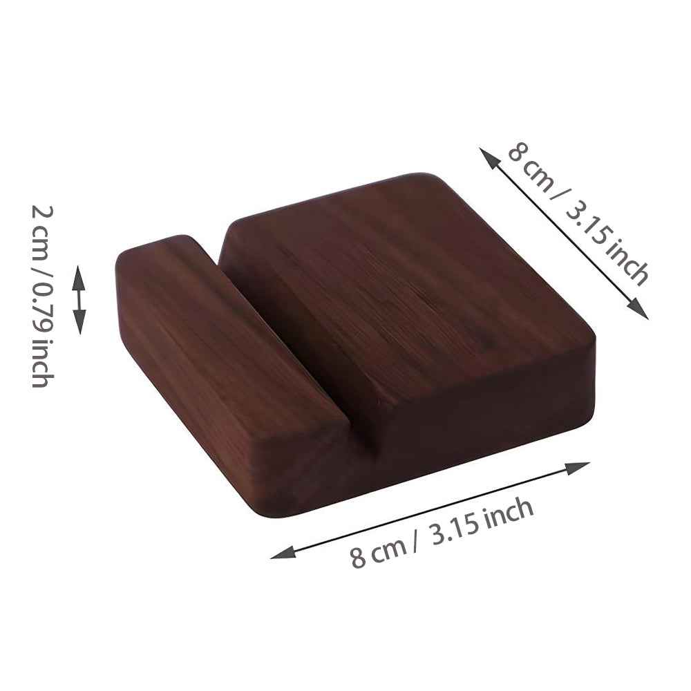 Black Walnut Wooden Phone Stand with Single Slot