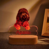 Personalized Pet Shaped LED Night Light Custom Dog Name Table Lamp