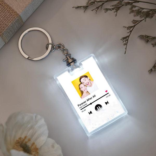 Personalised Photo Scannable Music Code Illuminated Quicksand Keychain