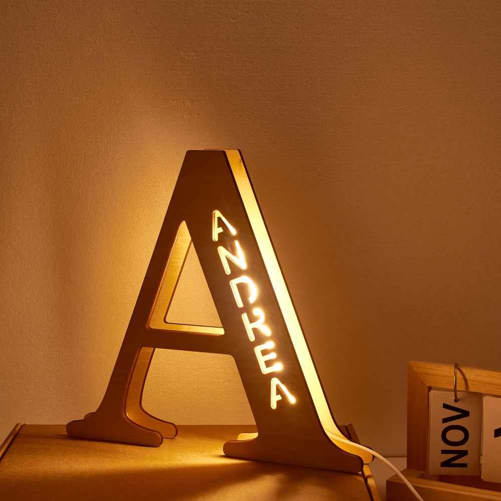 Personalized Name Wooden Letter Night Light 28CM