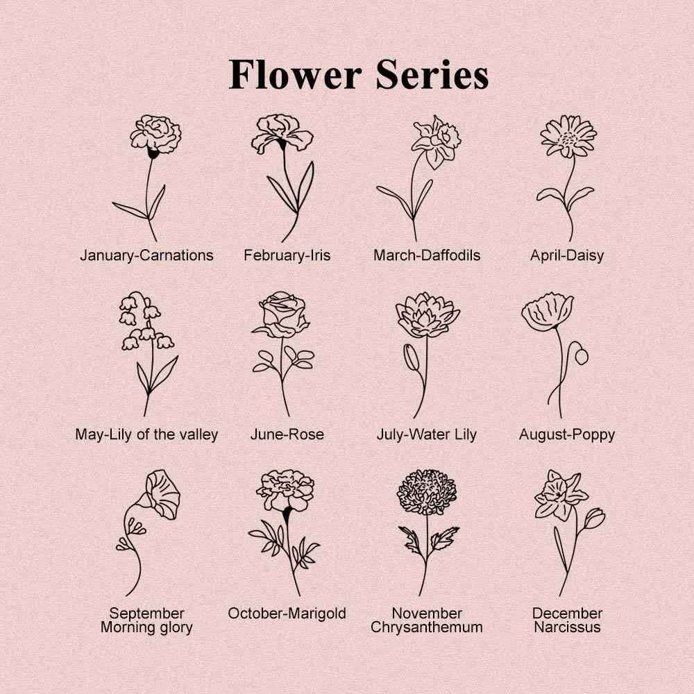 Personalized Birth Flower Locket Necklace with Photo Necklace Jewelry Gift for Her