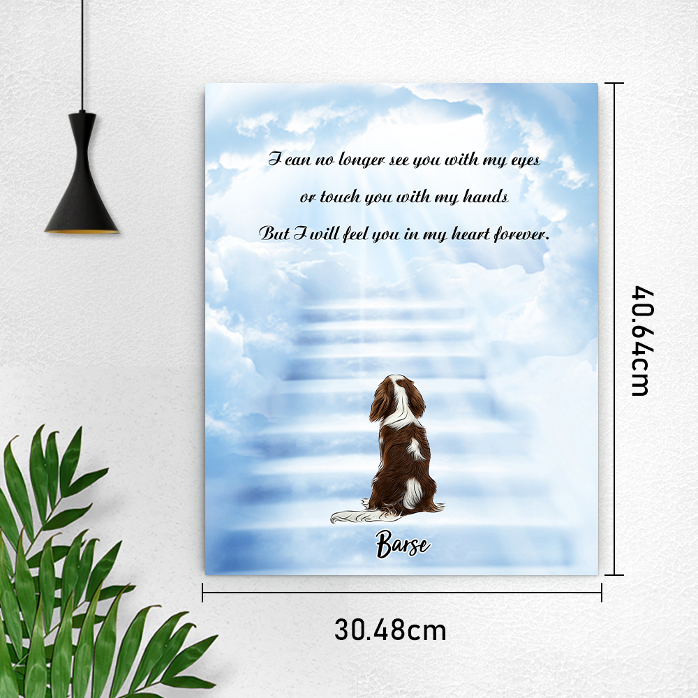 Custom Angel Pet Name Personalized Text DIY Framed Vertical Canvas Painting Memorial gift