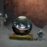 LED Glowing Light Square Wooden Base for 8cm Crystal Ornament