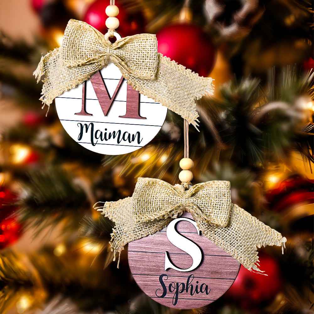 Personalized Family Name Christmas Ornament Monogram Ornament for Christmas Gift