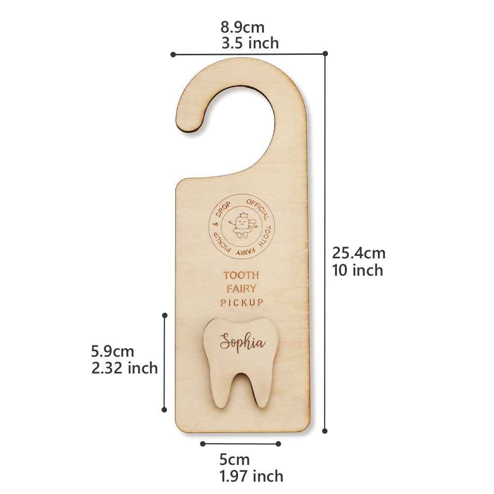 Personalized Wooden Tooth Fairy Door Hanger Teeth Holder Pick Up Box Home Decoration Gift for Kids