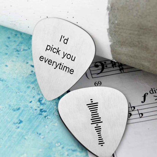 Engraved Scannable Code Music Song Guitar Pick - 1PCS