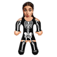 Custom Face Skeleton Lady Blow Up Doll | Personalised Inflatable Balloon for Halloween & Parties