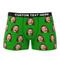 Close-up detail of custom printed boxer shorts fabric — vivid colours and soft, breathable polyester‑spandex blend