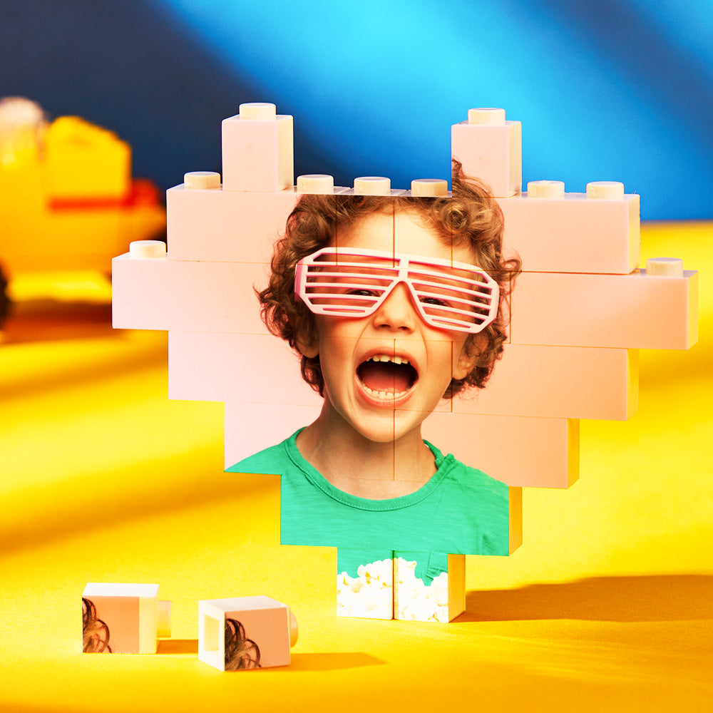 Personalised Heart Photo Building Blocks | Custom Printed Gift Puzzle