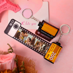 Personalised Recycled Film Roll Keychain | Custom Photo Keychain Gift for Loved Ones