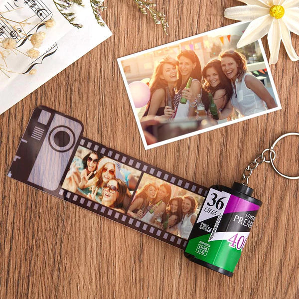 Personalised Film Roll Keychain | Custom Camera Film Keyring | Christmas Gift