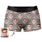 Three‑quarter view of personalised boxer shorts on model demonstrating snug fit and stretch comfort for men's underwear