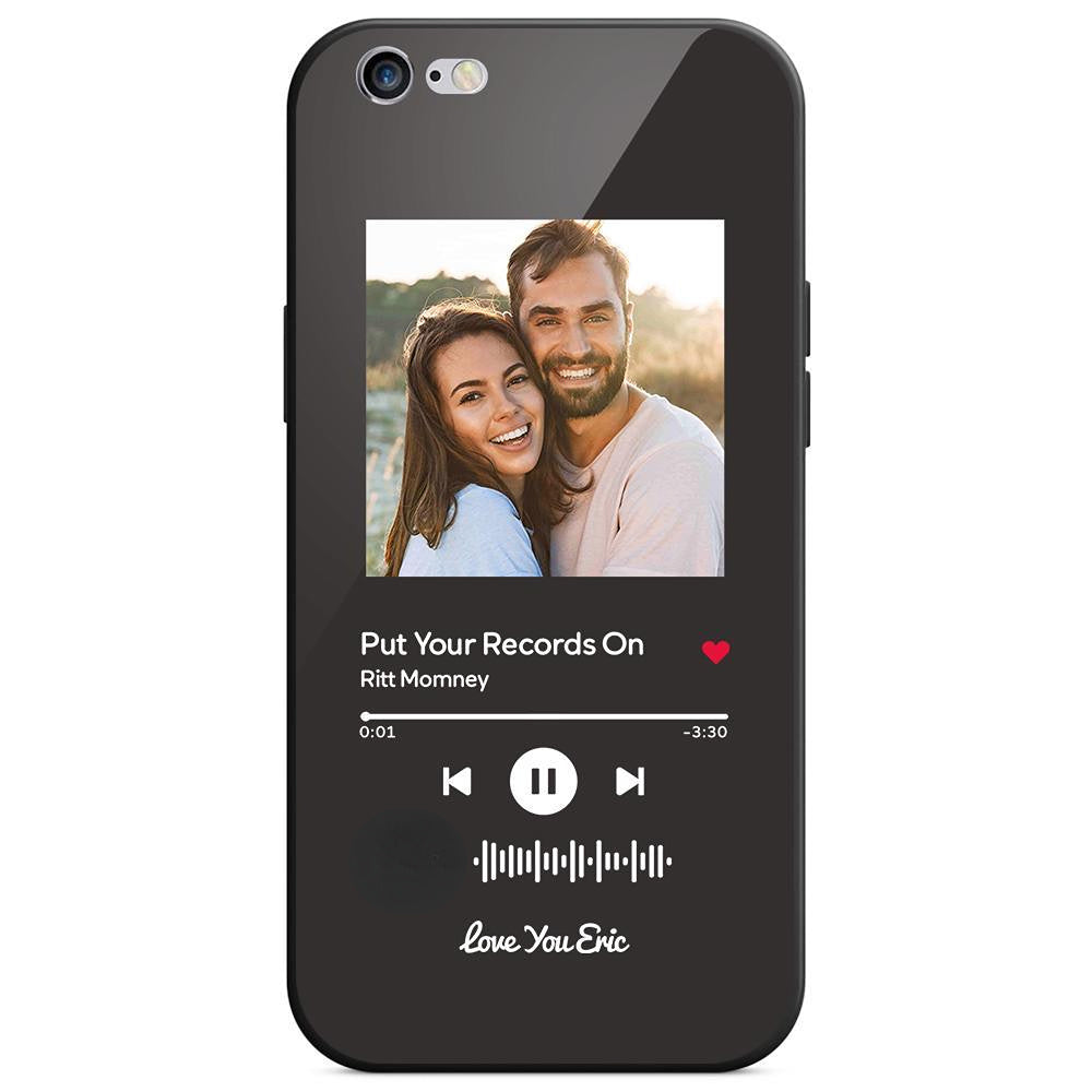 Custom Scannable Music Code Glass iPhone Case - Personalised Photo & Music