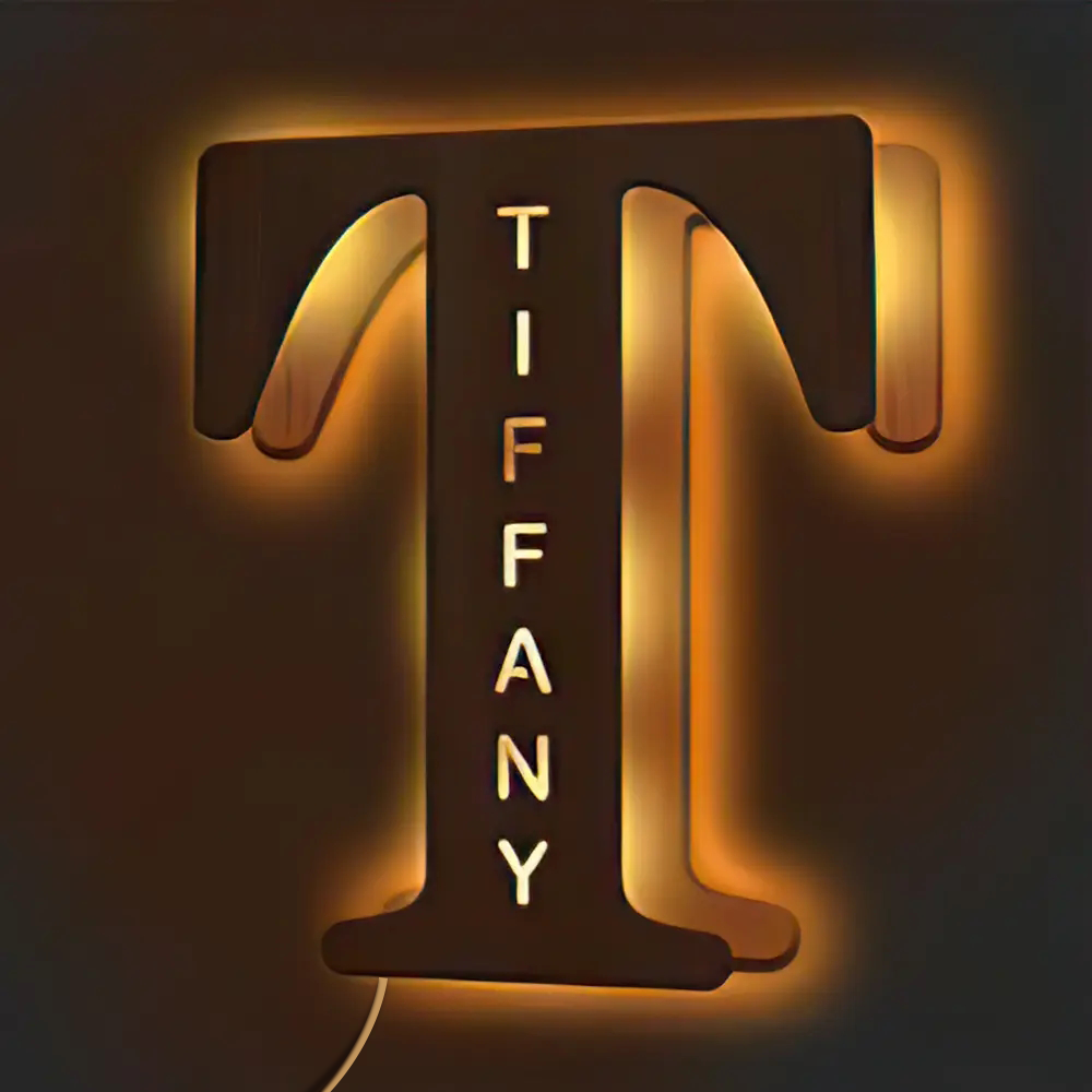 Personalised Wooden Letter Lamp - Custom Name Night Light 19CM - Unique Gift