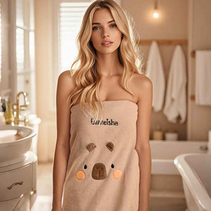 Personalized Bath Towel Custom Bathrobe with Embroidered Name Gift for Her